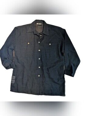 Vintage Versus By Versace Black Linen Shirt Size M (28/42)